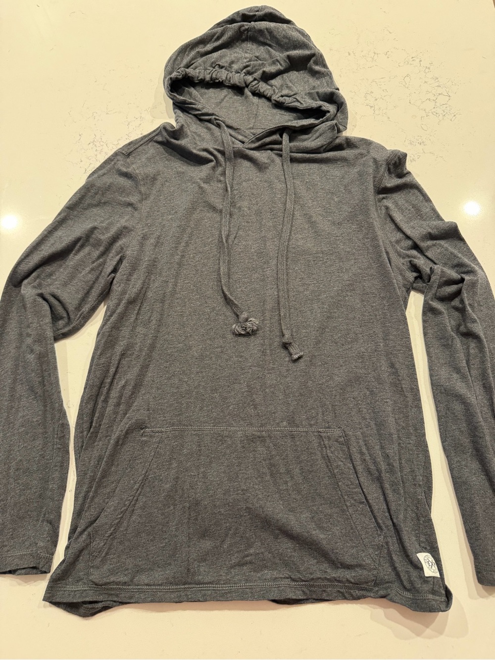 Express Men's Charcoal Gray Lightweight Hooded Pullover